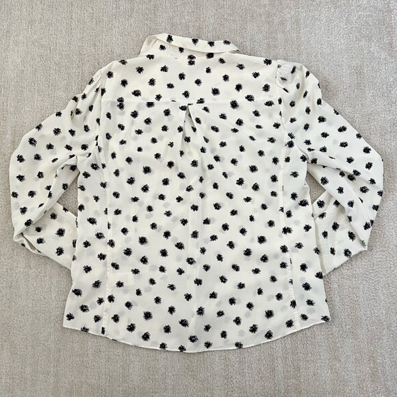 Rebecca Taylor Silk Button Up Printed Blouse Top 8 - Picture 4 of 10